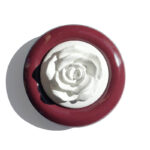 Aroma stone Rose with plate, bordeaux red