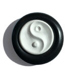 Aroma stone Yin Yang with plate, black